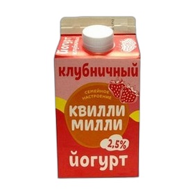Йогурт Клубничный 2.5% 450г пюр пак КМКК