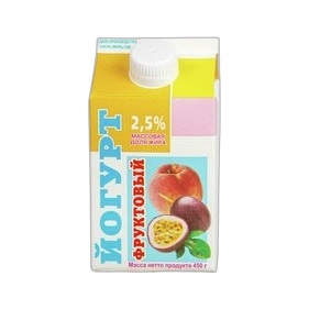 Йогурт Персиковый 2.5% 450г пюр-пак КМКК
