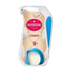 Сливки 10% м/у 250 гр Вкуснотеево