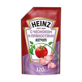 Кетчуп Хайнц с чесноком и пряностями 320г д/п