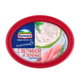 Сыр творожный Ветчина-Зелень 60% 140г Хохланд