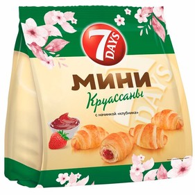 Круассаны Мини Клубника 265гр Севен Дейс