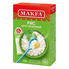 Рис круглозерный Макфа 1/5*80гр  400г Россия